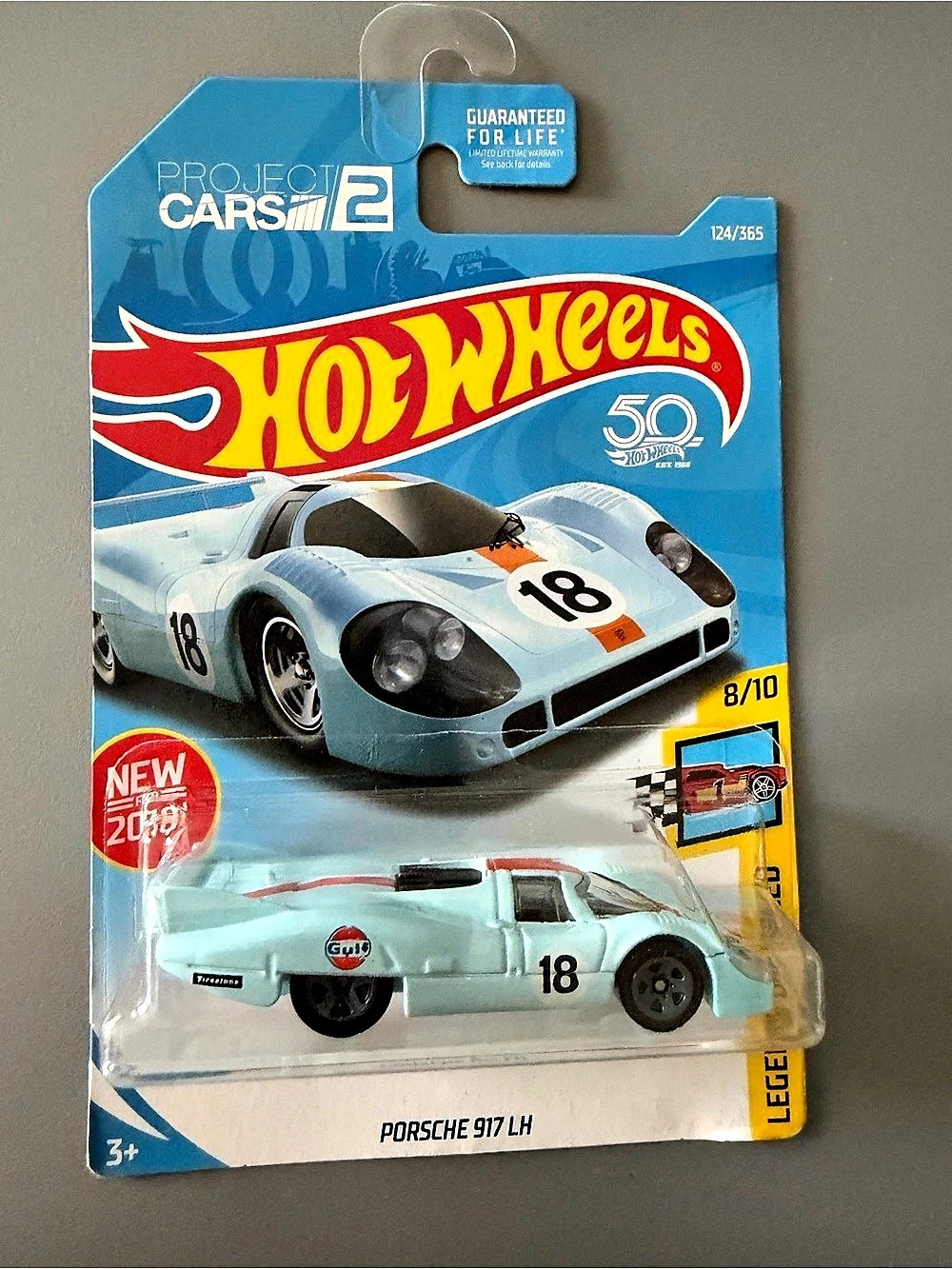 Hot Wheels Porsche 917 LH Blue & White NWT Die-Cast Car